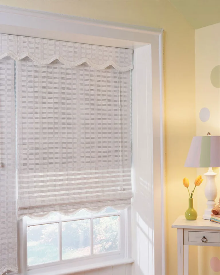 Woven wood shade with natural texture